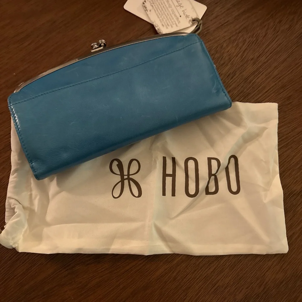 HOBO Blue Leather Clutch Key & Card Holder